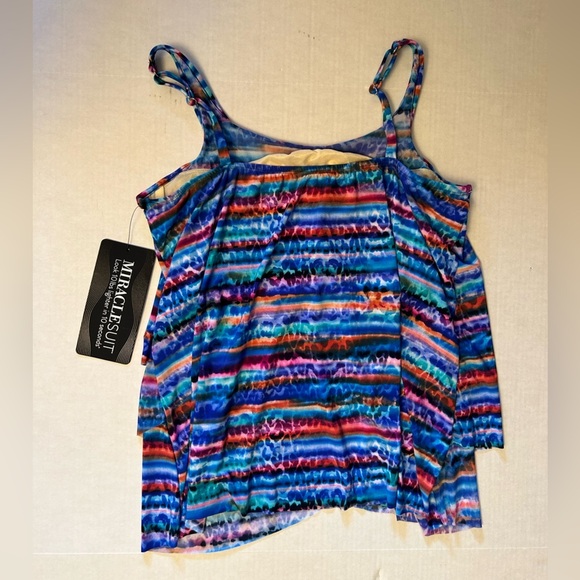 Colorful Striped Women's Swim Top - Picture 8 of 14